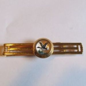 Vintage Butterfly Tie Clasp Gold Acrylic Duck Anson Slide